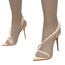 Front Row Champagne Pearl Strappy Heels
