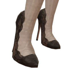 Front Row Black Lace Pointed Toe Heels