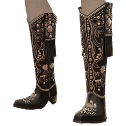 Front Row Varnish Black Leather Bejewelled Boots