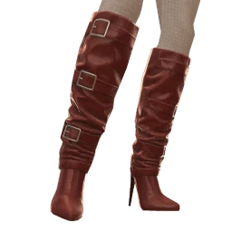 Front Row Burgundy Leather Knee-High Boots