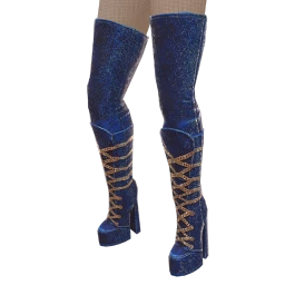Ikon Elite Blue Velvet Thigh High Boots