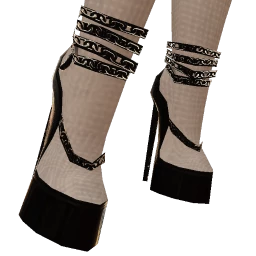 Ikon Elite Black Platform Chain Heels