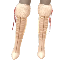 Ikon Elite Cozy White Fur Hem Red Bow Boots