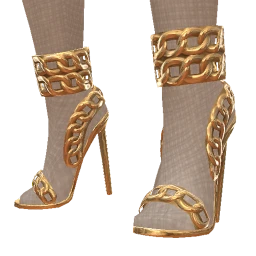 Ikon Elite Gold Chunky Chain Stiletto Shoes