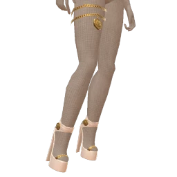 Ikon Elite Gold And White Chunky Platform Heels