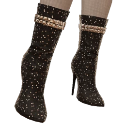 Ikon Elite Black Sparkle Mesh Ankle Boots