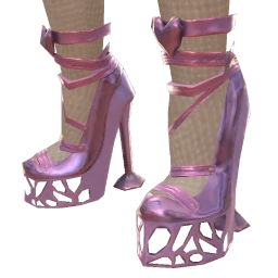 Ikon Elite Violet Metal Heart Platform Shoes
