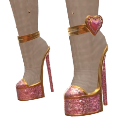 Ikon Elite Sparkling Pink And Gold Heart Shoes