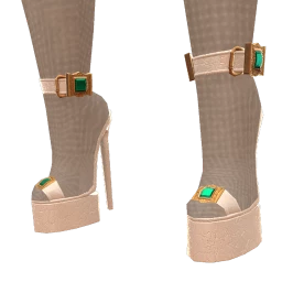 Ikon Elite Emerald Empress White Leather Platforms