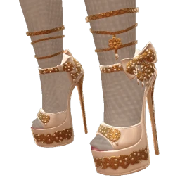 Ikon Elite Gold Crystal Bow Doll Shoes