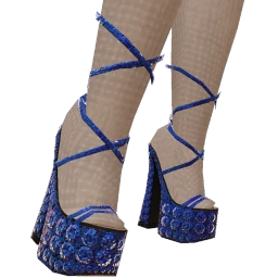 Ikon Elite Blue Chunky Diamond Platform Shoes