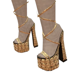 Ikon Elite Gold Sparkle Strappy Shoes