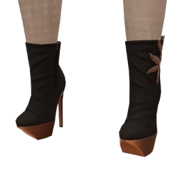 Ikon Black And Bronze Flower Heels