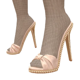 La Haute Couture Pearl-Encrusted Silk Mules