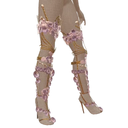 La Haute Couture Amethyst Lace Leg Chain With Heels
