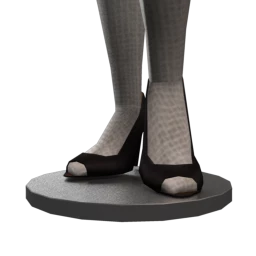 Diamante Bloom Peep Toe Court Shoes - Black