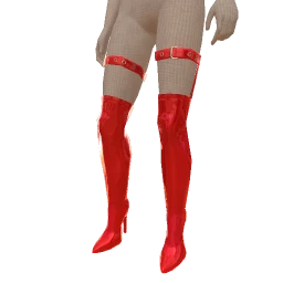 USAesthetics Red Plastic Pointed Toe Boots