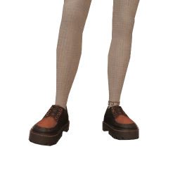 USAesthetics Red Denim Detail Platform Leather Shoes