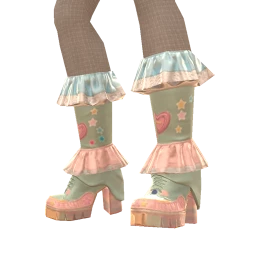 Yume Pastel Frill Sock Heel Boots