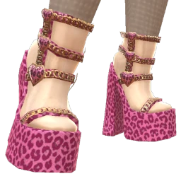 Yume Pink Leopard Chunky Heel Boots