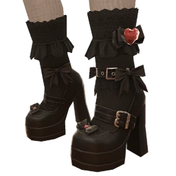 Yume Charm Black Chunky Heels