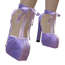 Yume Lilac Satin Bow Tie Heels