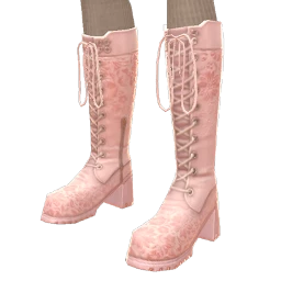 Yume Chunky Lace Pink Boots