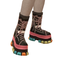 Yume Big Black Colourblock Boots