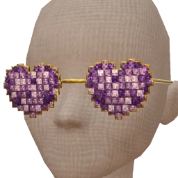 Cloud Nine Lilac Pixel Heart Glasses