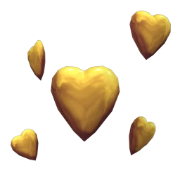 Floating Love Hearts - Gold