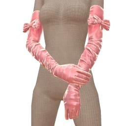 Cloud Nine Baby Pink Bow-Accent Satin Gloves