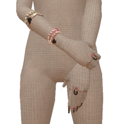 Bijouterie Pink And Black Diamond Jewel Nail Set