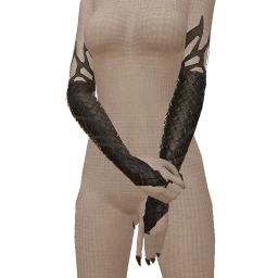 Cosmos Black Metallic Dragon Gloves