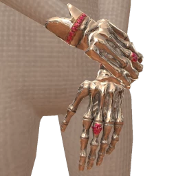 Cosmos Metallic Silver Skeleton Hands