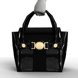 Black Patent Leather Cut-Out Tote