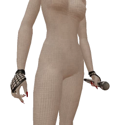Delirious Fishnet Gloves With Microphone