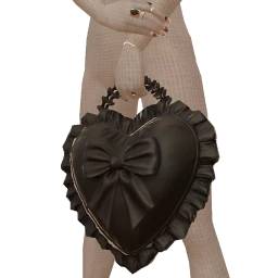 Delirious Black Satin Heart Shaped Bag