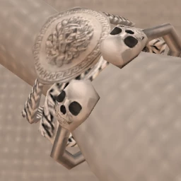 Drop Science Silver Skull And Chain Bracelet 