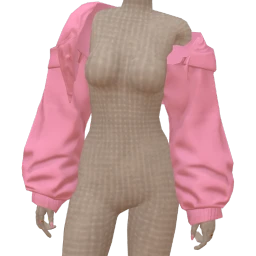 Drop Science Pink Loose Fit Cropped Hoodie