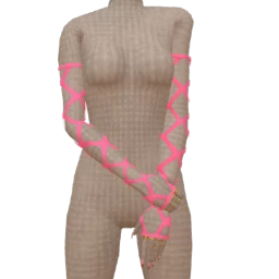 Drop Science Pink Weave Fishnet Gloves