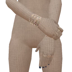 Ikon Pixel Blue Manicure With Rings And Bracelets