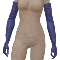 La Haute Couture Long Deep Blue Gloves