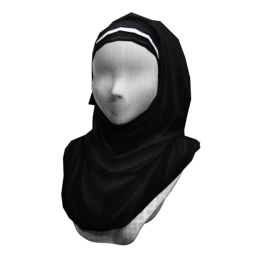 Ink Black Head Scarf