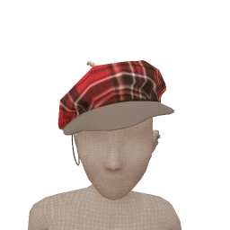 Front Row Red Check Beret