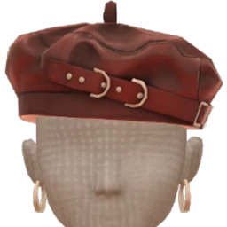 Front Row Twist Red Leather Beret