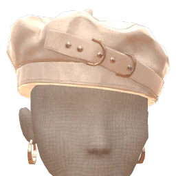 Front Row White Leather Beret