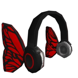 Emboss Ruby Butterfly Headphones