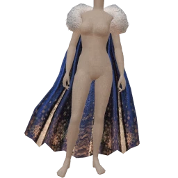 Cloud Nine Winter Blue Velvet Cape With Snowflakes