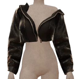 Cloud Nine Leather And Glitter Hooded Crop Jacket