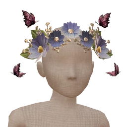 Cosmos Fairy Organza Blue Floral Garland